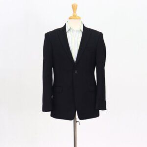 Tommy Hilfiger 40R Black Blazer Sport Coat Jacket 2-Button Solid Y798